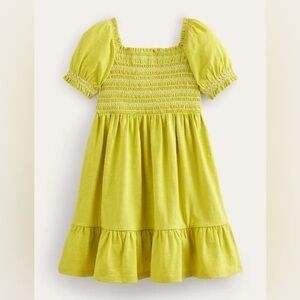 Mini Boden Girl Shirred Holiday Dress 7-8 years or 8-9 years